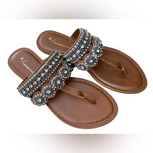 Anthropologie Embellished Sandals Size 7